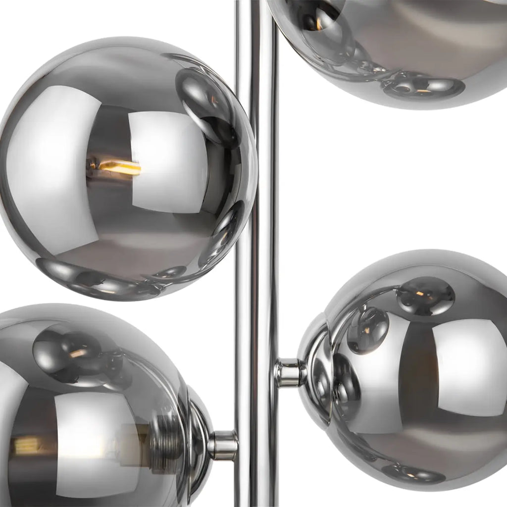 Suspension grappe de six globes en verre, 29 cm, quatre coloris