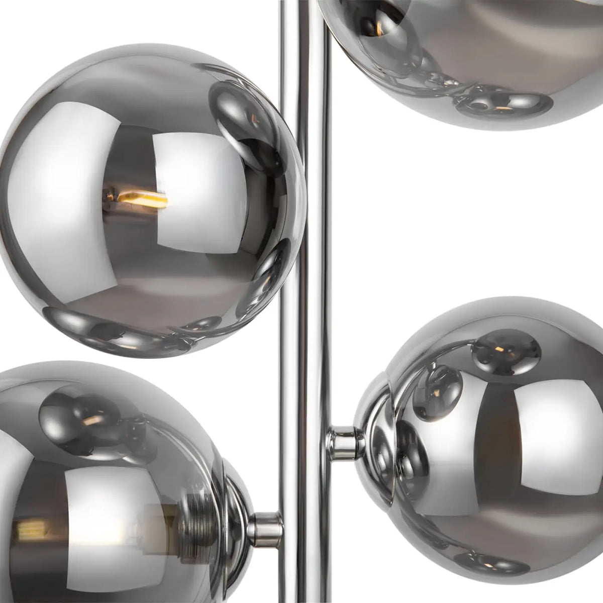 Suspension grappe de six globes en verre, 29 cm, quatre coloris
