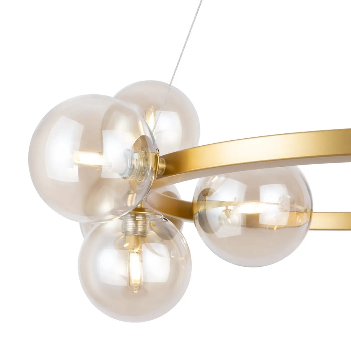 Lustre couronne à onze globes en verre, 67 cm, quatre coloris