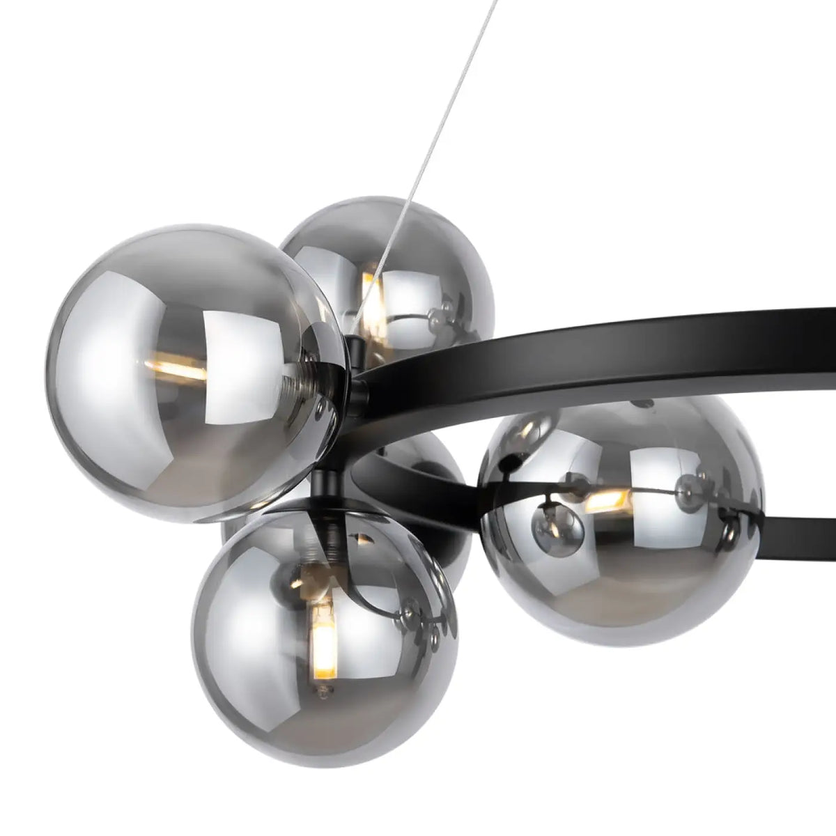 Lustre couronne à onze globes en verre, 67 cm, quatre coloris