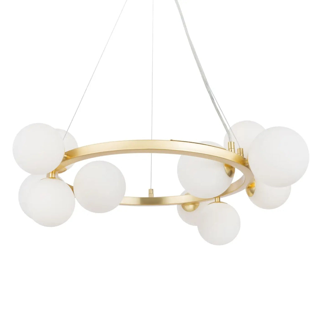 Lustre couronne à onze globes en verre, 67 cm, quatre coloris