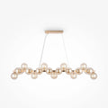 Suspension linéaire à 25 globes de verre, 123,5 cm