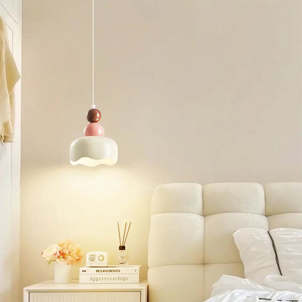 Suspension nordique à globe en forme de macaron