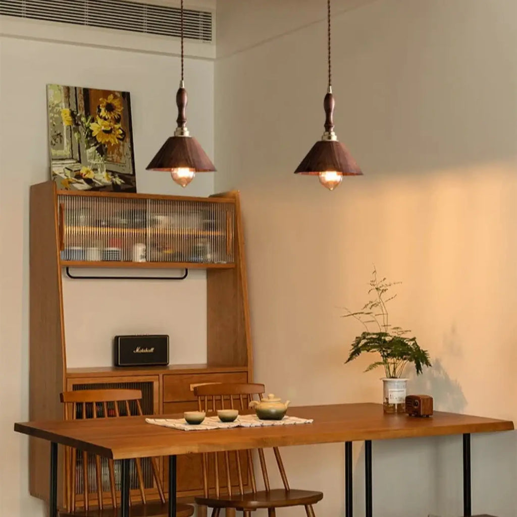Suspension en bois sculpté au style rétro, quatre modèles