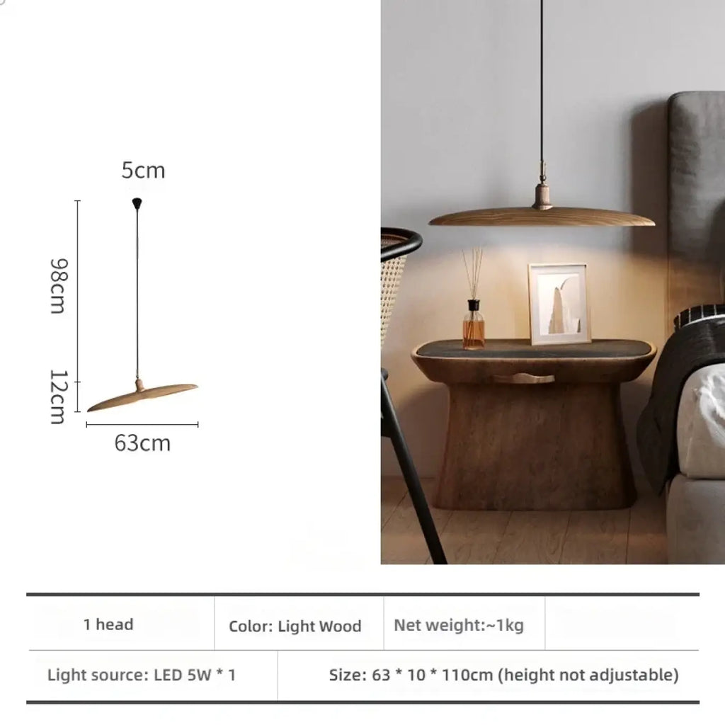 Suspension en bois zen contemporaine, tailles S à 2XL, beige