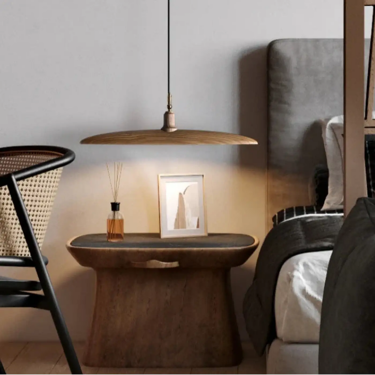 Suspension en bois zen contemporaine, tailles S à 2XL