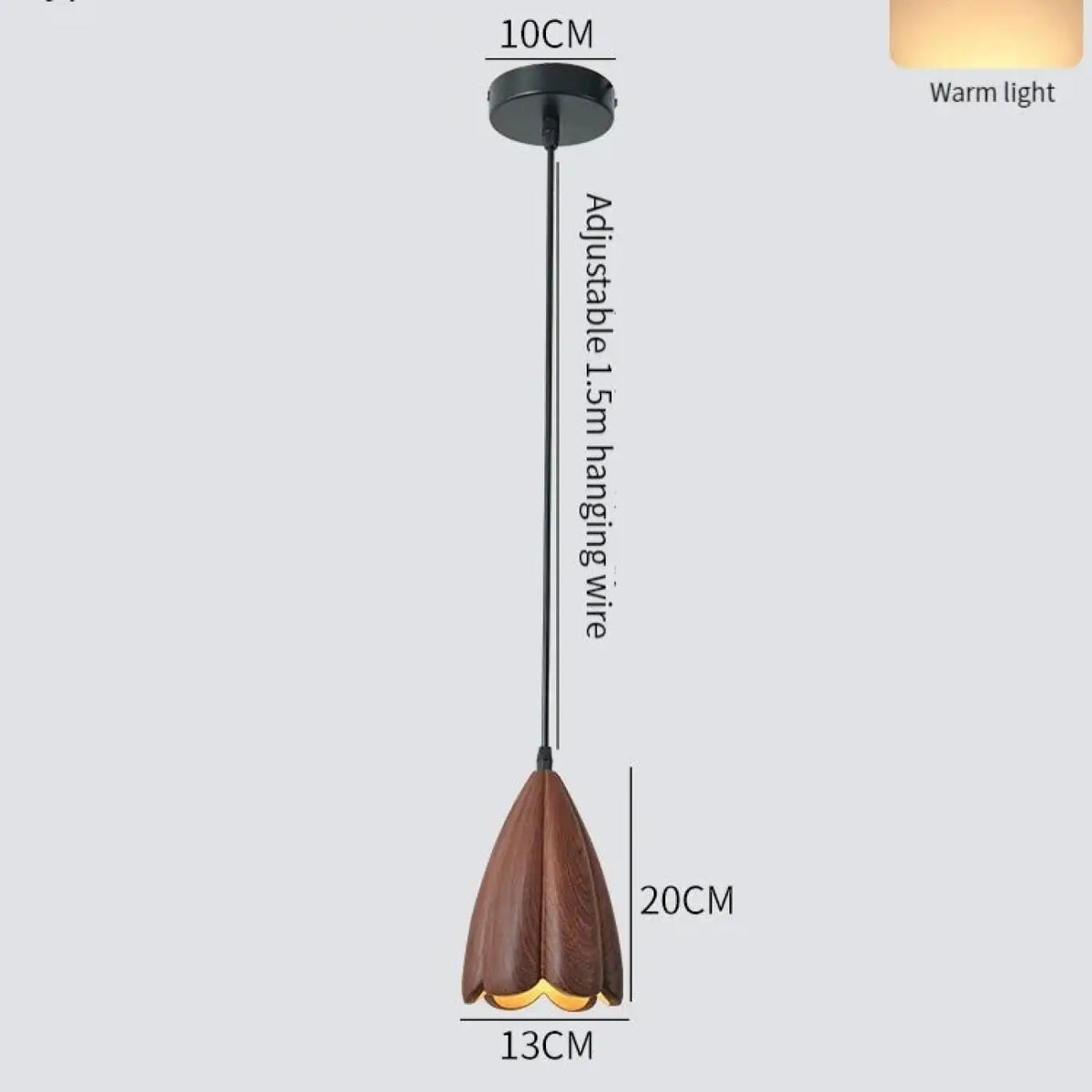 Suspension décorative effet bois, trois modèles