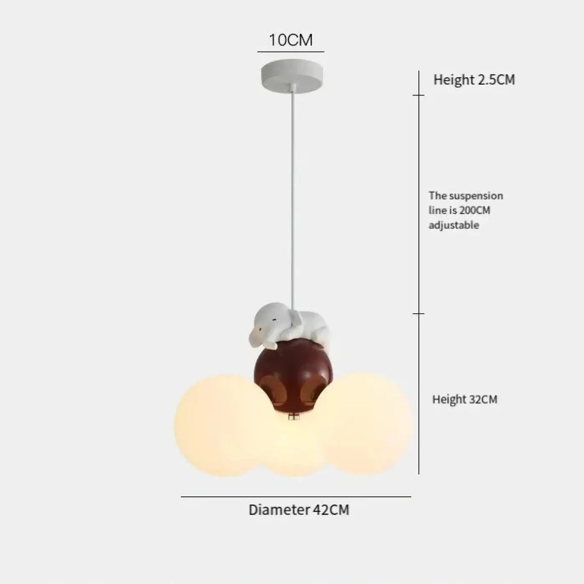 Suspension nuage pour chambre d'enfant, cinq animaux au choix, rouge