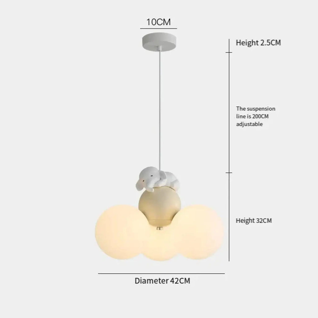 Suspension nuage pour chambre d'enfant, cinq animaux au choix, beige