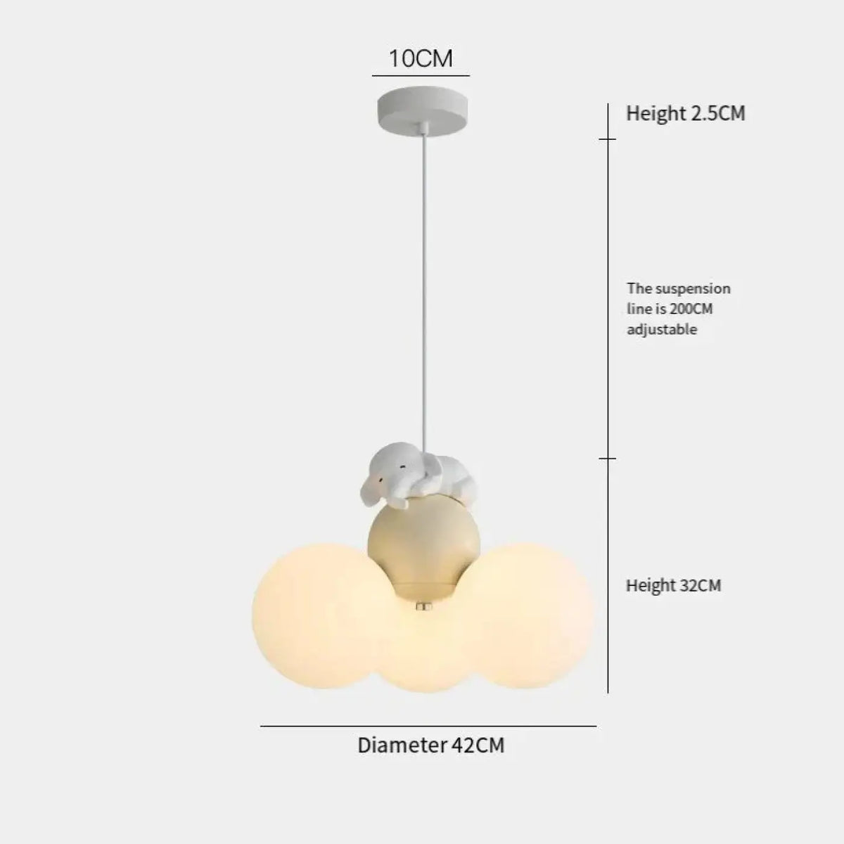 Suspension nuage pour chambre d'enfant, cinq animaux au choix, beige