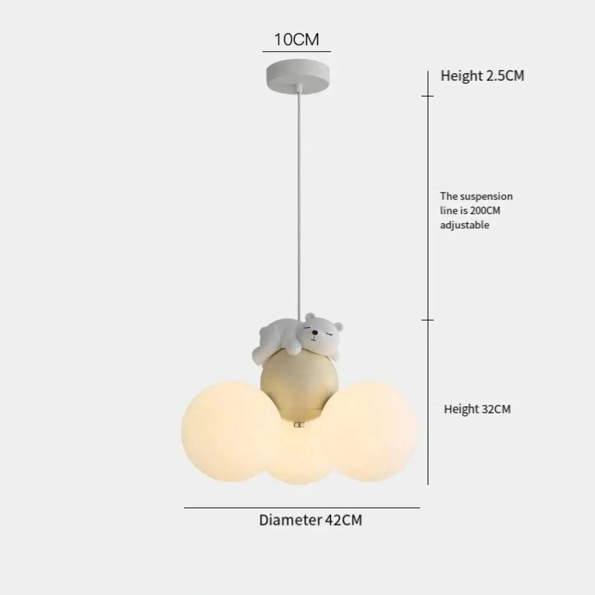 Suspension nuage pour chambre d'enfant, cinq animaux au choix, beige