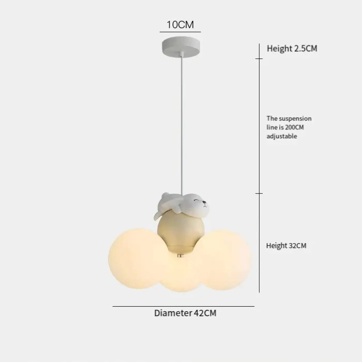 Suspension nuage pour chambre d'enfant, cinq animaux au choix, beige