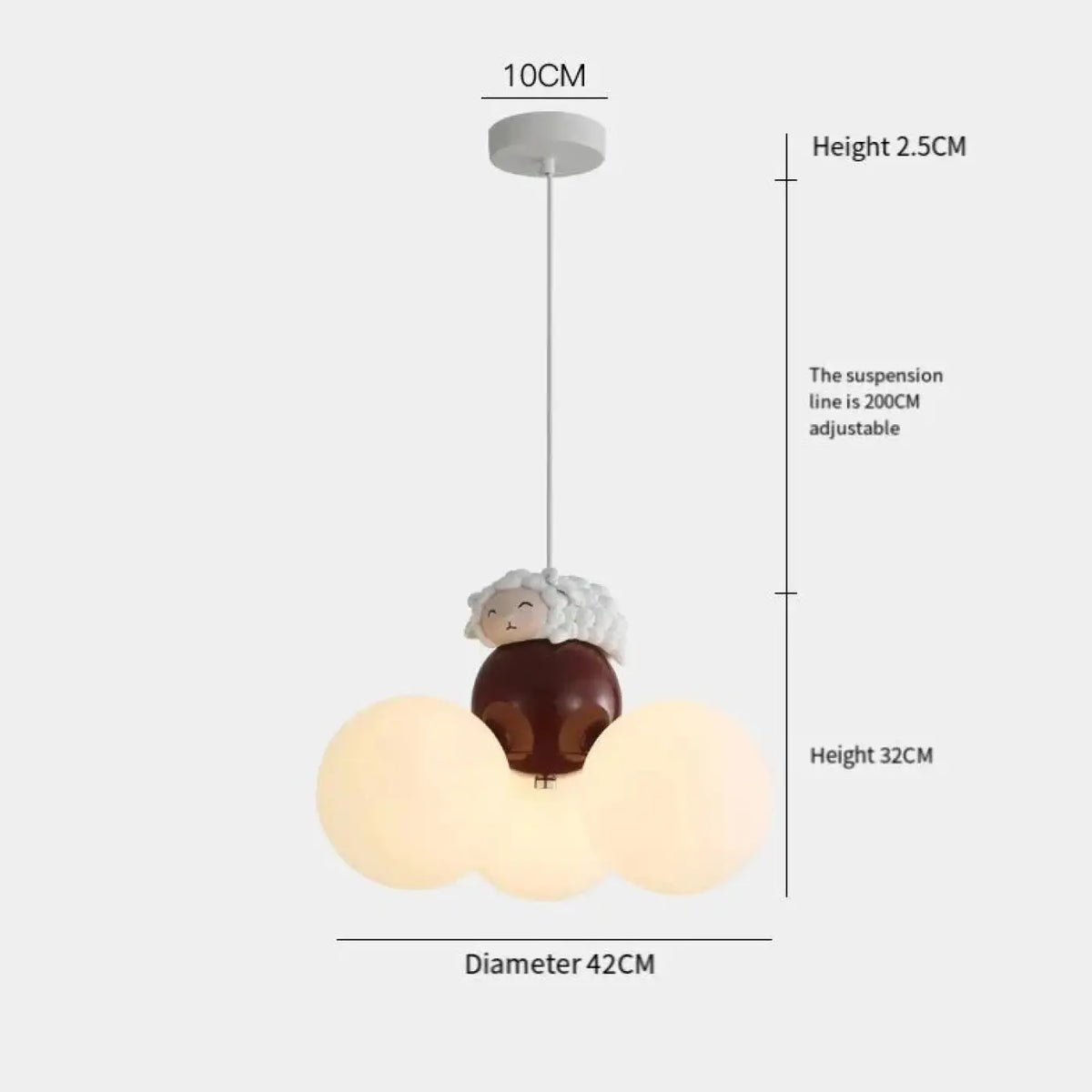 Suspension nuage pour chambre d'enfant, cinq animaux au choix, rouge