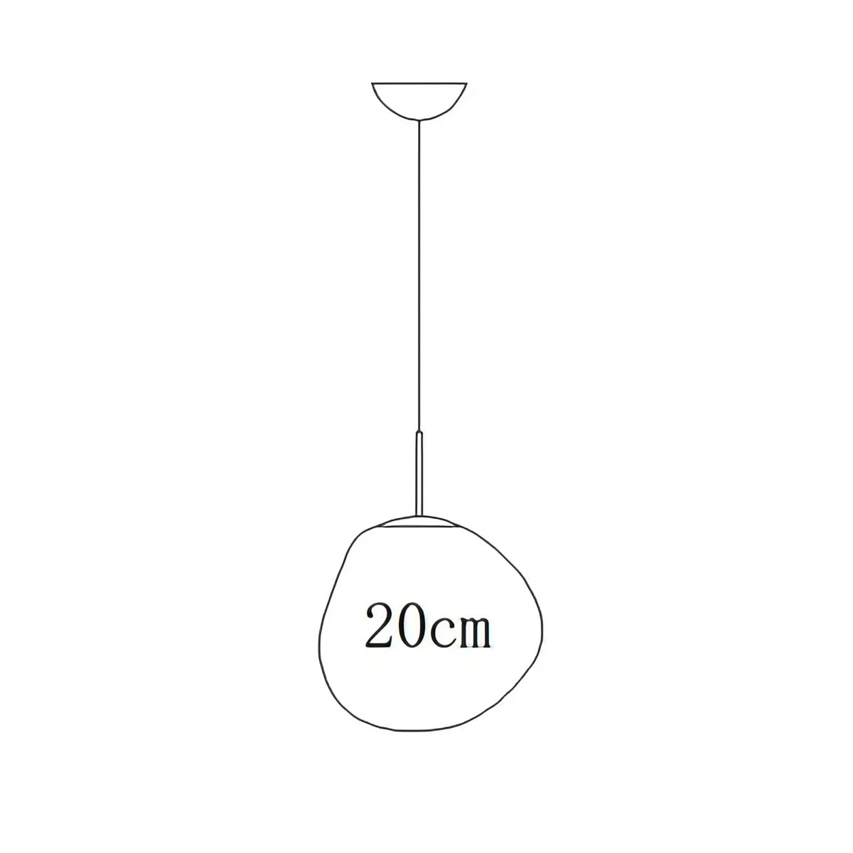 Suspension en acrylique soufflé doré, tailles S à 2XL