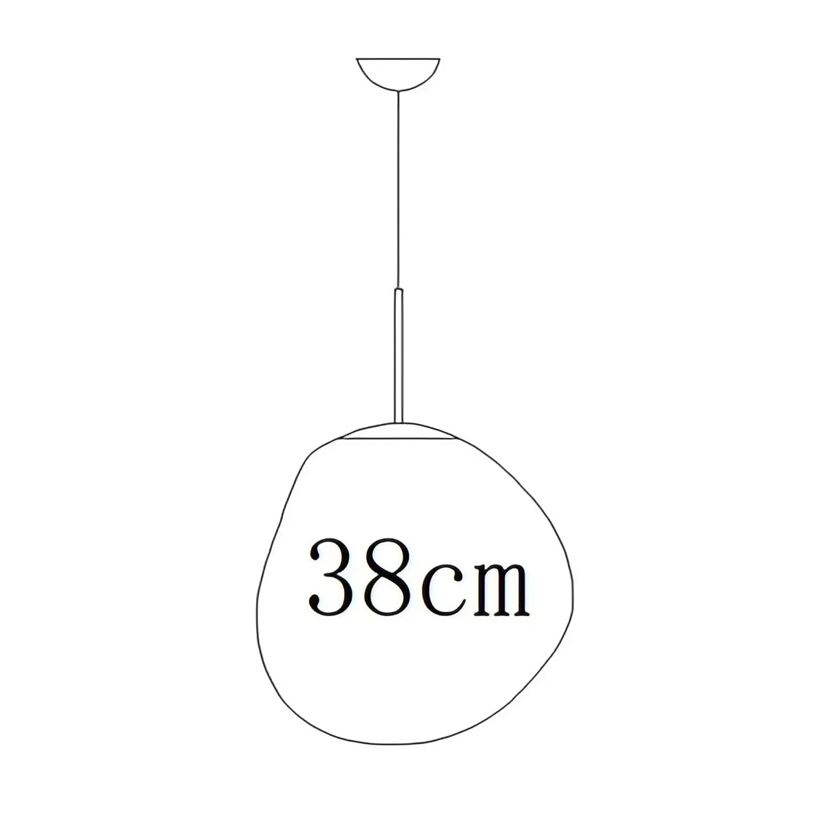 Suspension en acrylique soufflé doré, tailles S à 2XL