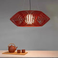Suspension ajourée en bois pour table à manger, trois coloris, rouge