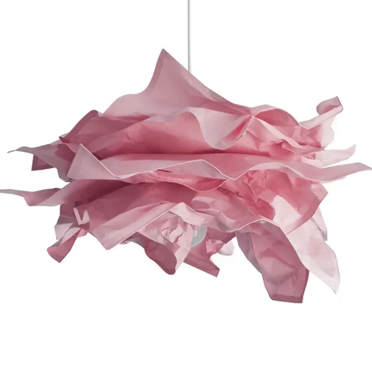 Suspension en papier froissé, six coloris, tailles S, M et L, rose