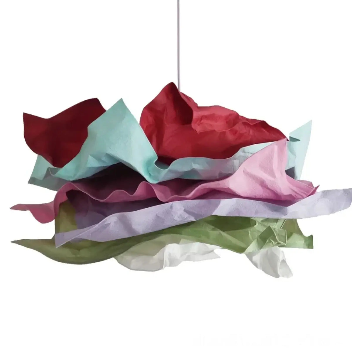Suspension en papier froissé, six coloris, tailles S, M et L, multicolore