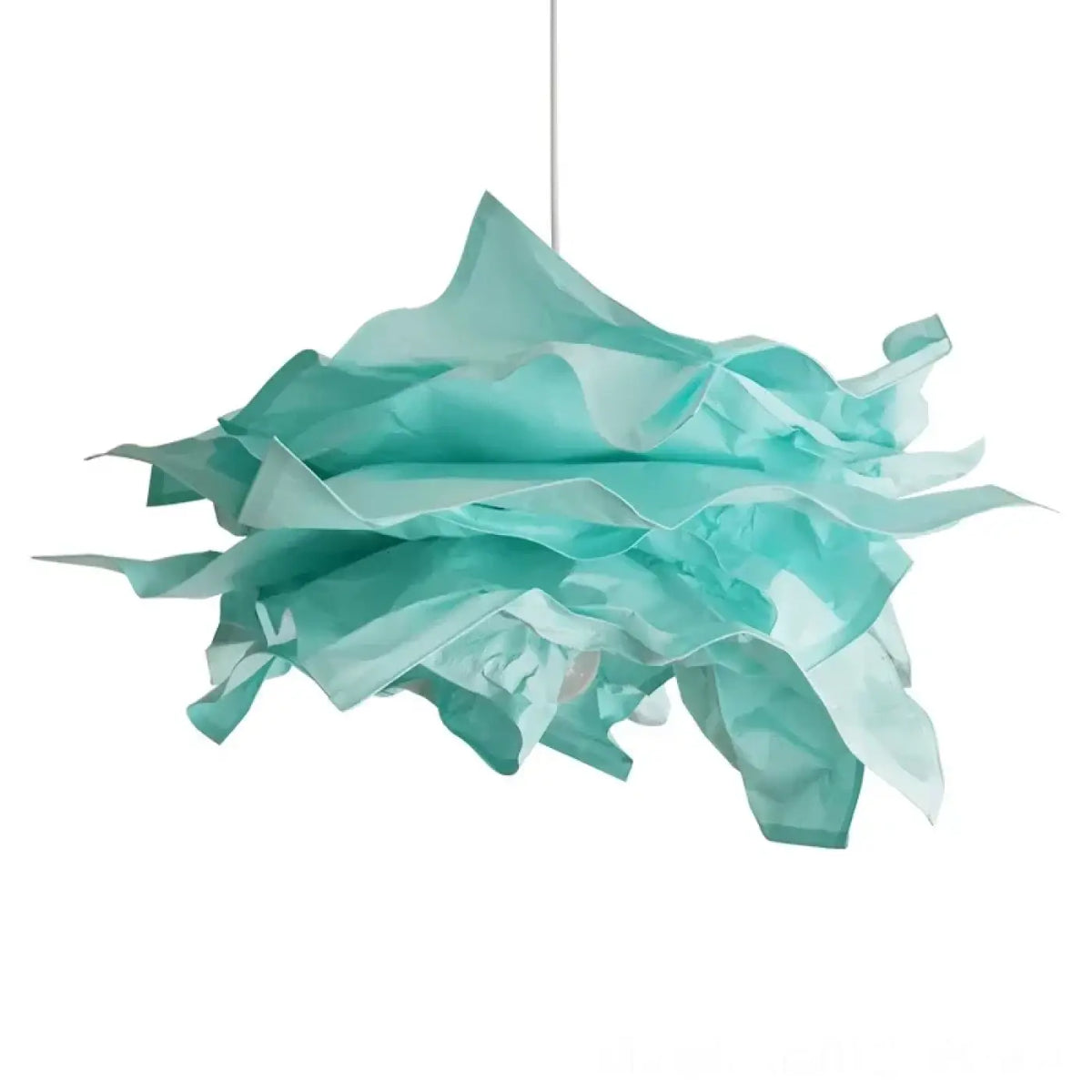 Suspension en papier froissé, six coloris, tailles S, M et L, bleu