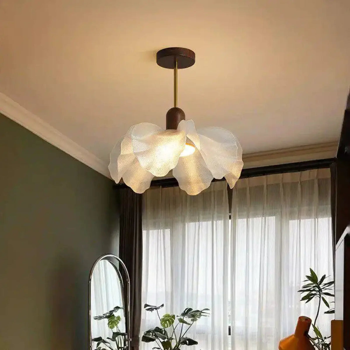 Suspension fleur à pétales, lumière tamisée, taille S ou M