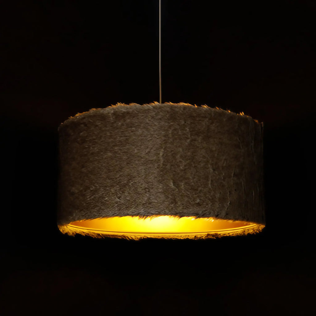 Suspension en fausse fourrure beige, intérieur doré, S, M, L