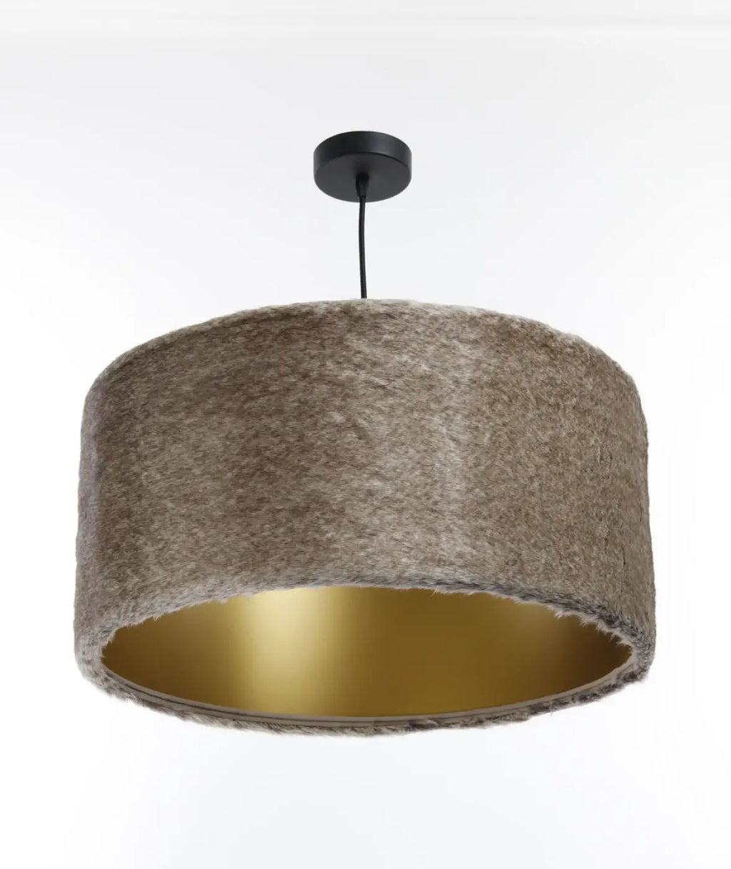Suspension en fausse fourrure beige, intérieur doré, S, M, L