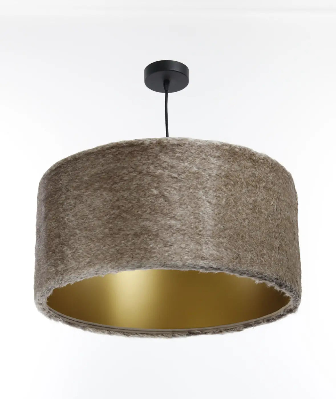 Suspension en fausse fourrure beige, intérieur doré, S, M, L