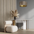 Suspension en fausse fourrure beige, intérieur doré, S, M, L