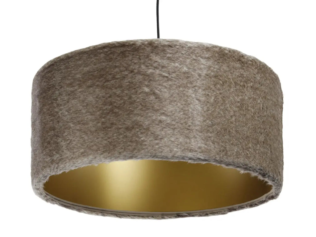 Suspension en fausse fourrure beige, intérieur doré, S, M, L