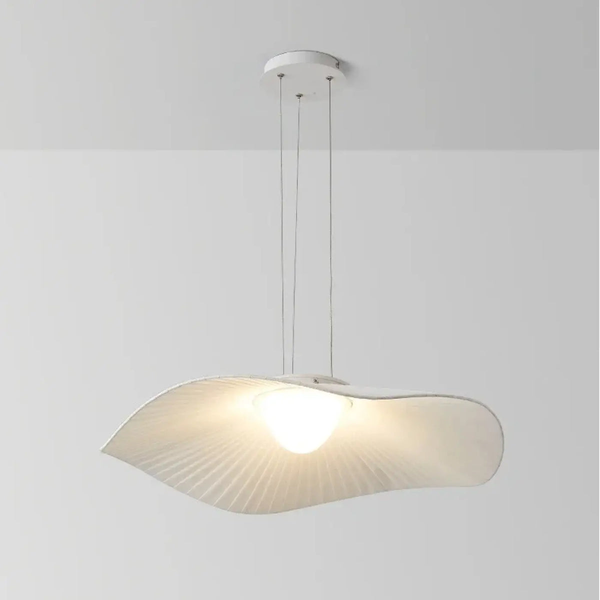 Suspension blanche en tissu et métal, trois tailles