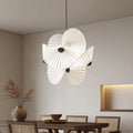 Suspension éventail en tissu blanc, blanc chaud, froid ou réglable