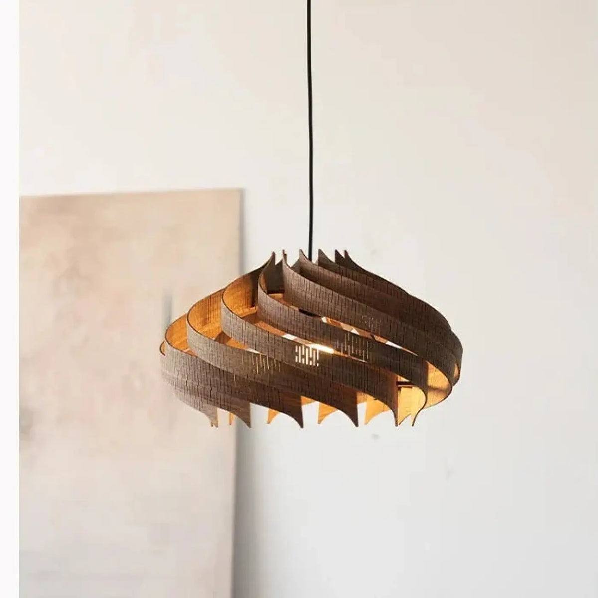 Suspension design en bois, noir, gris ou blanc, tailles S ou M, noir