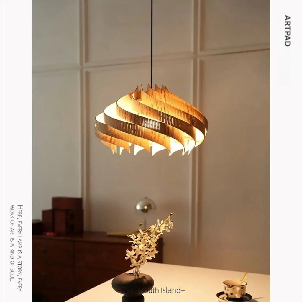Suspension design en bois, noir, gris ou blanc, tailles S ou M