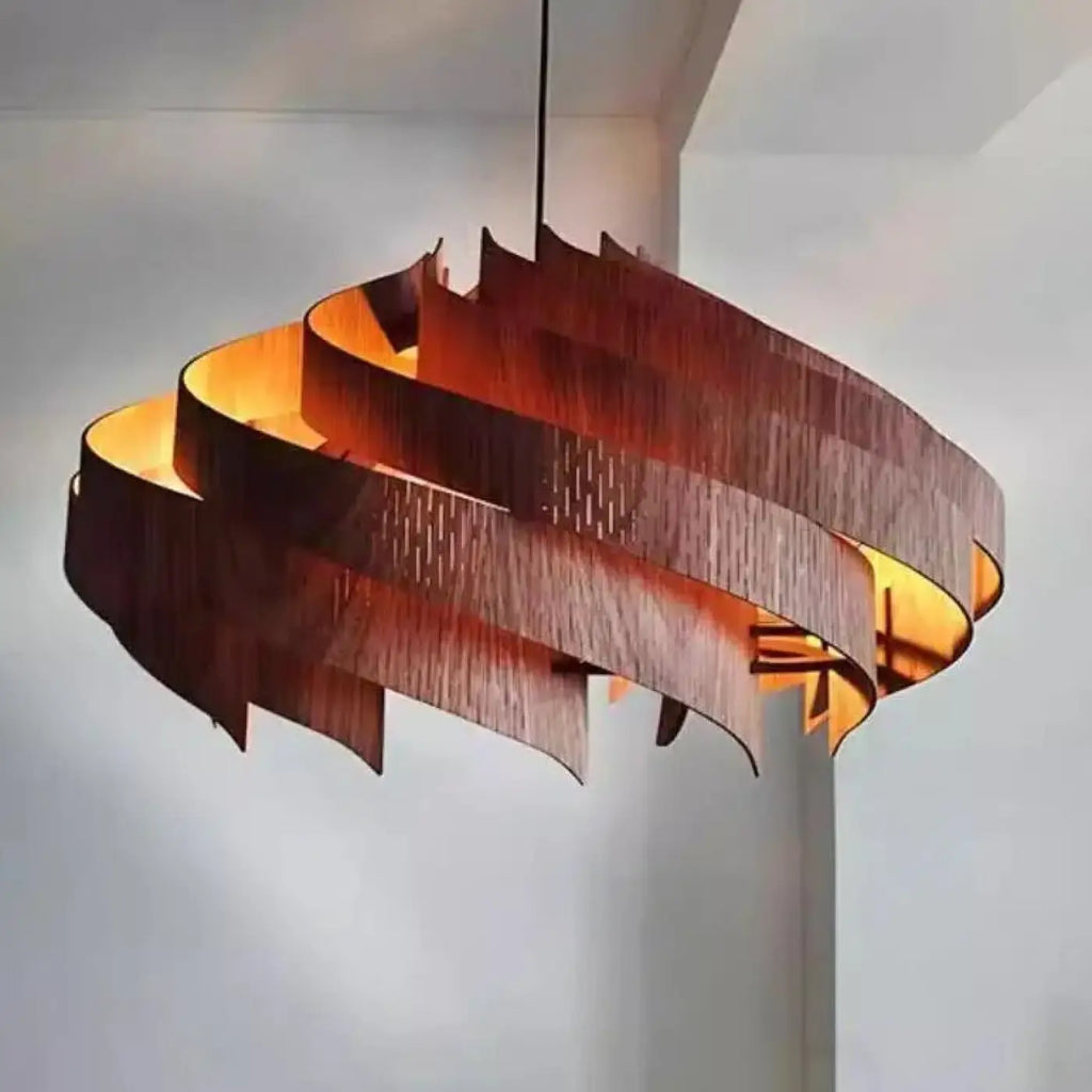Suspension design en bois, noir, gris ou blanc, tailles S ou M