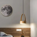 Suspension en bois à abat-jour cylindrique, beige ou marron, beige