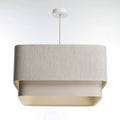 Suspension carrée en textile beige crème