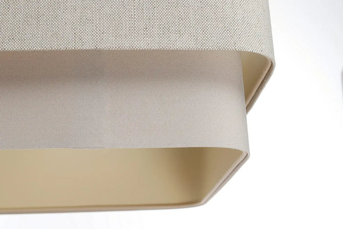 Suspension carrée en textile beige crème