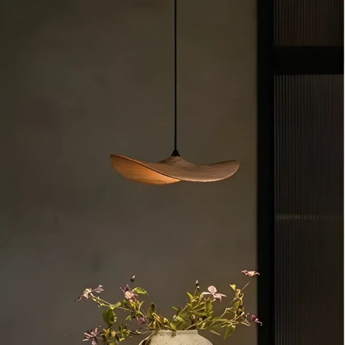 Suspension LED spectre complet, aspect bois, tailles S à XL, beige