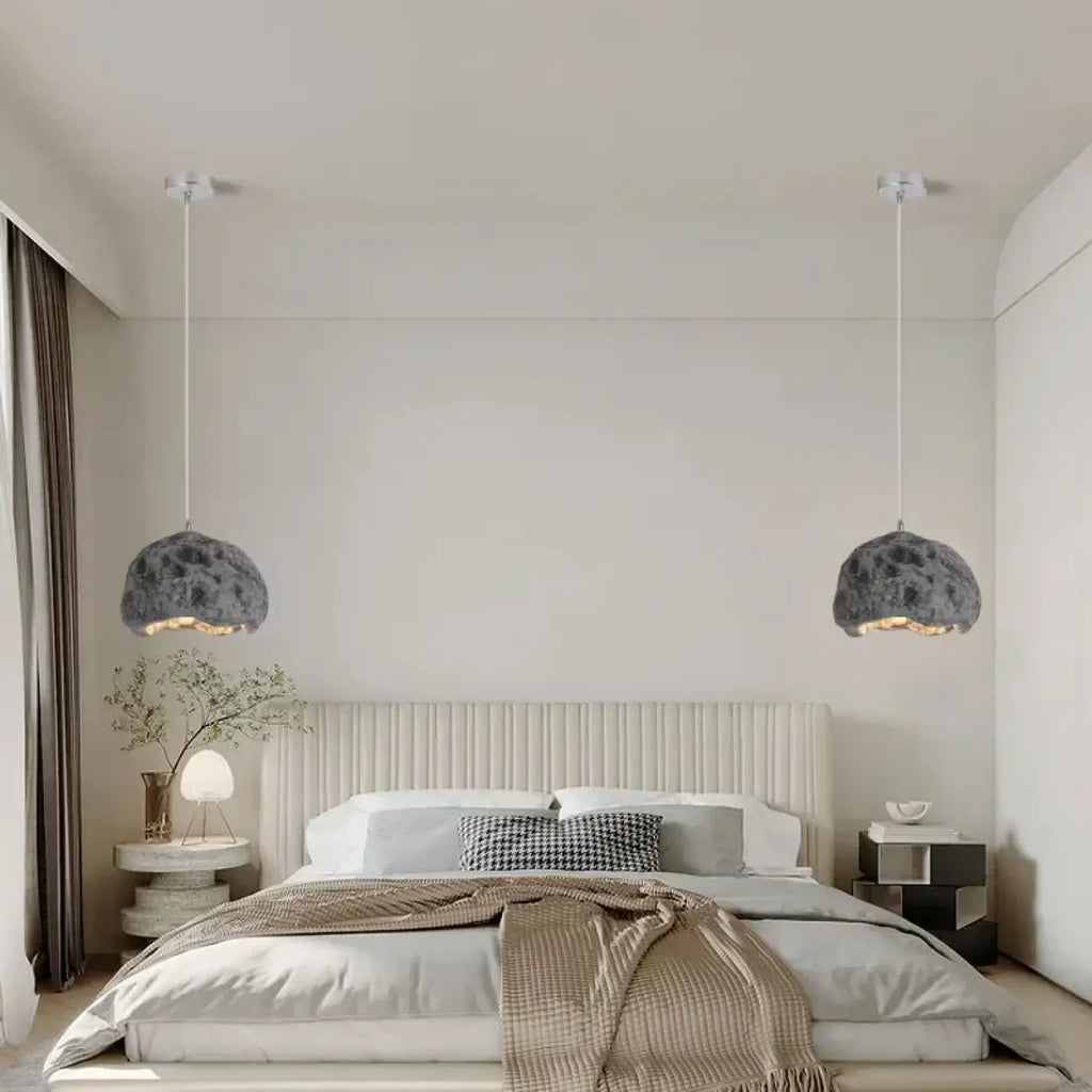 Suspension effet roche brute, noir, gris ou marron