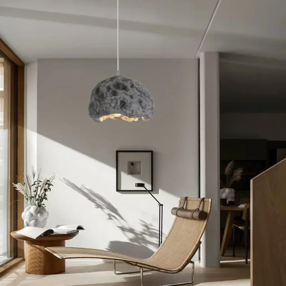 Suspension effet roche brute, noir, gris ou marron, noir