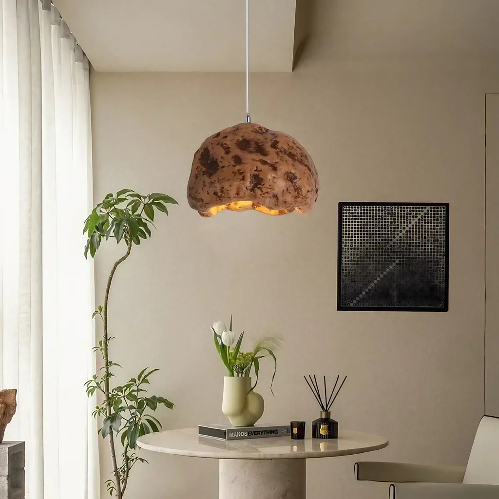 Suspension effet roche brute, noir, gris ou marron