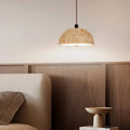 Suspension demi-sphère en travertin beige