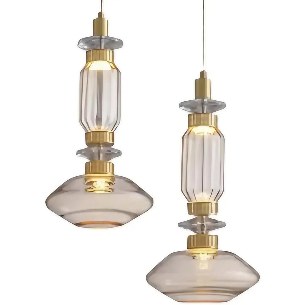 Suspension design en verre et laiton