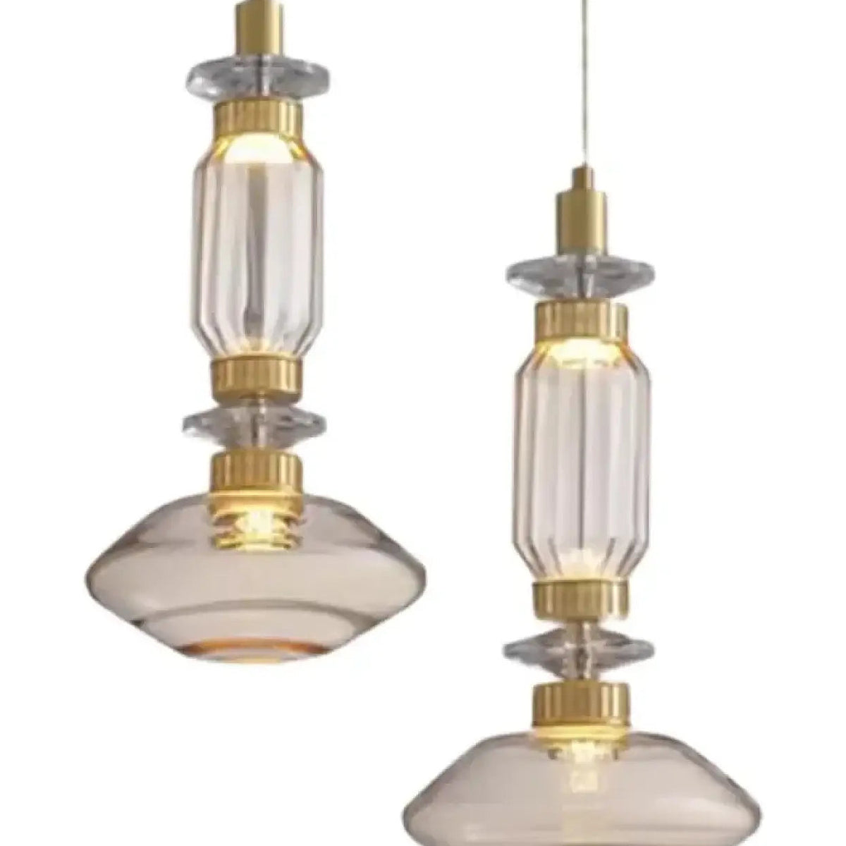 Suspension design en verre et laiton