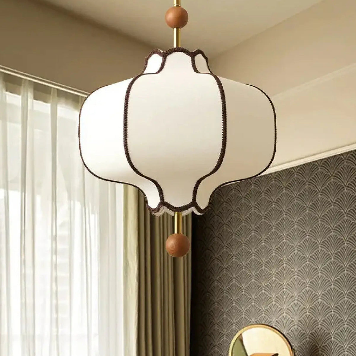 Suspension en verre opalin d'inspiration japonaise, trois tailles