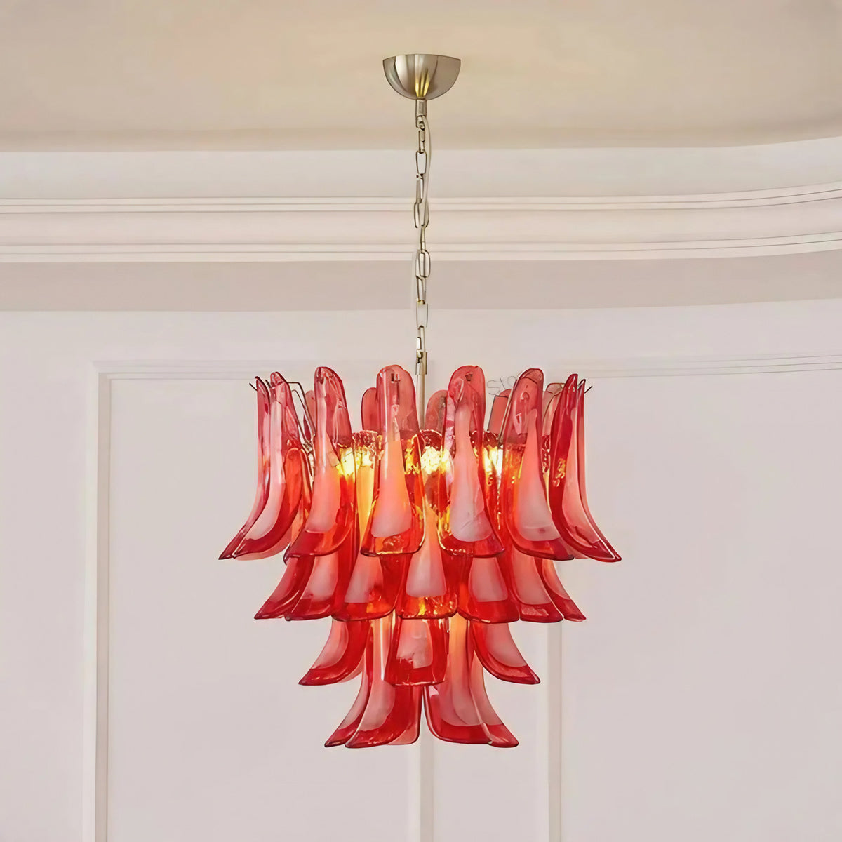 Suspension à plaques de verre sculpté en cascade, trois modèles