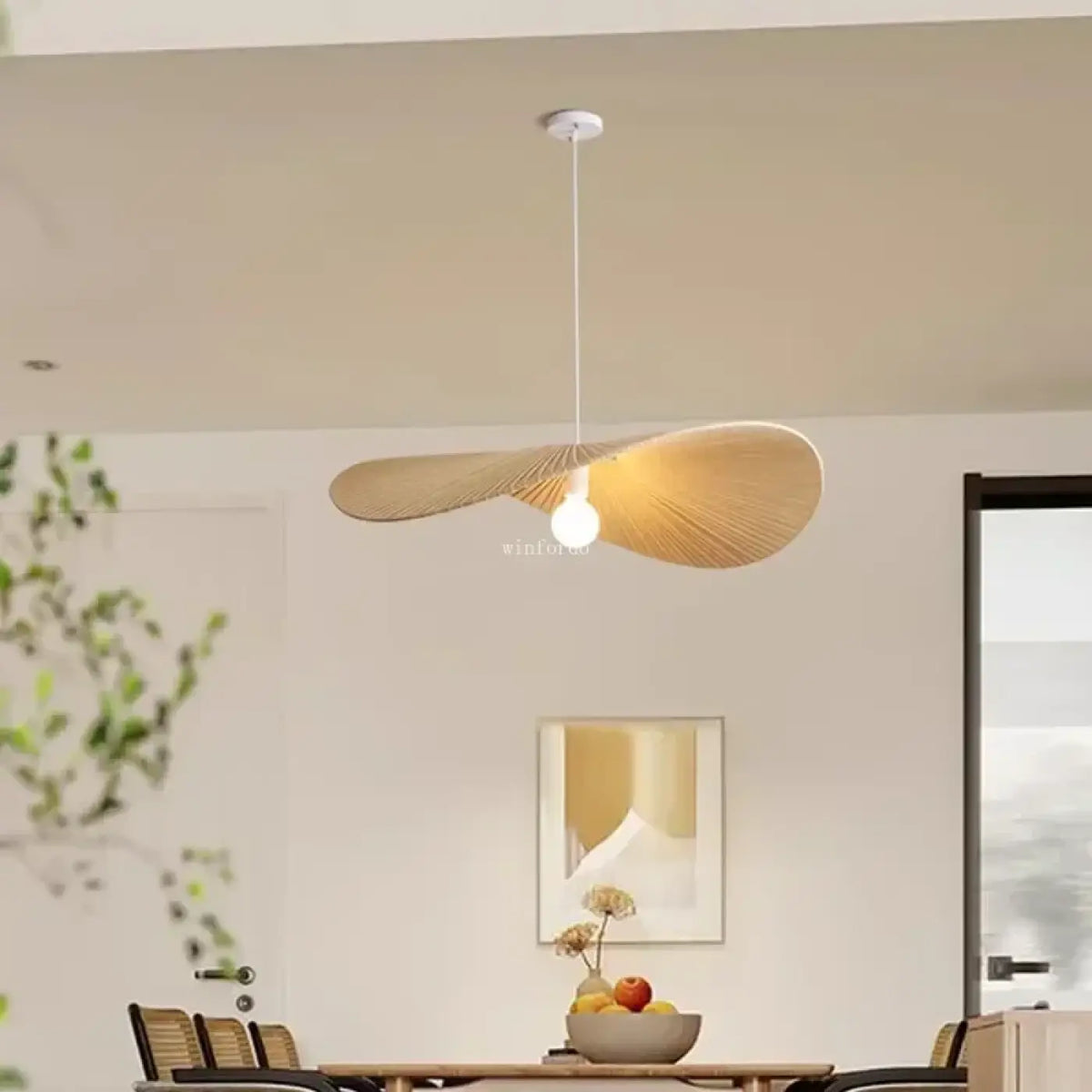 Suspension en fibres naturelles en forme d'aile, tailles S et M