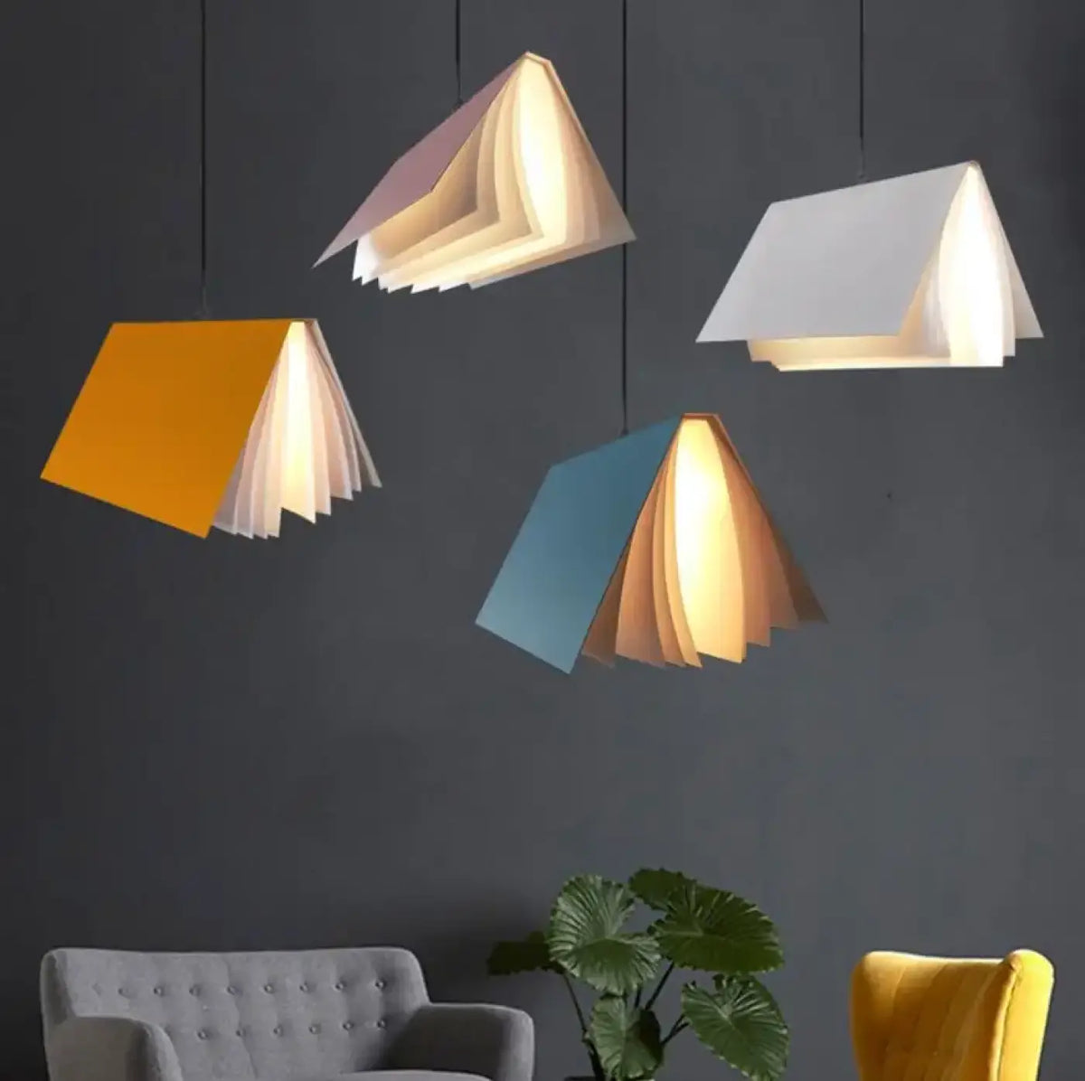 Suspension en forme de livre ouvert, cinq couleurs