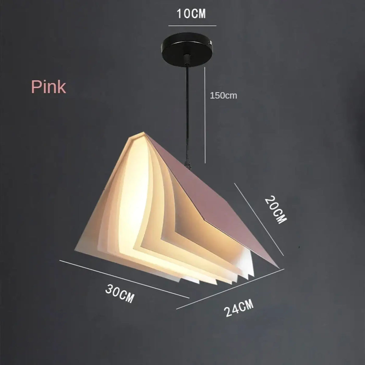 Suspension en forme de livre ouvert, cinq couleurs, rose
