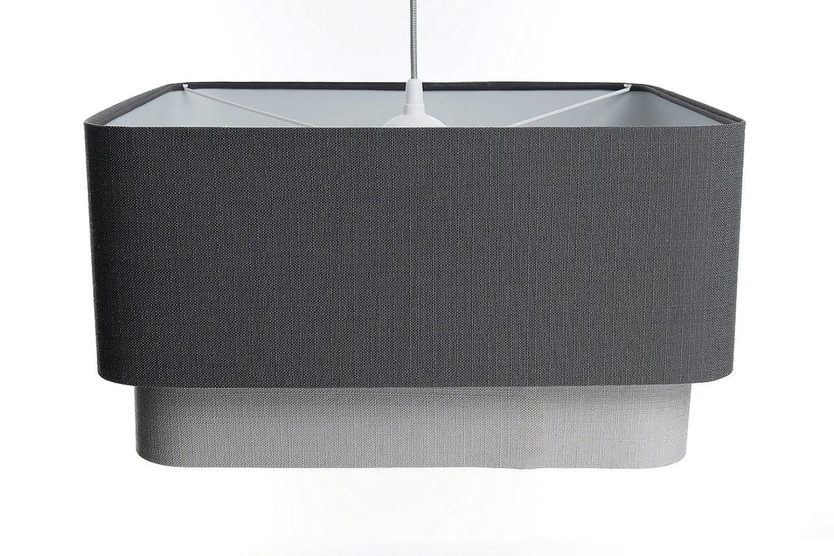 Suspension design graphite à abat-jour textile